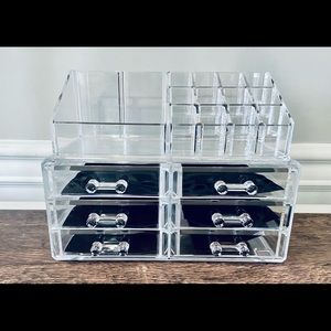 Acrylic Cosmetic•Makeup•Jewelry•Organizer•Storage Set of 2